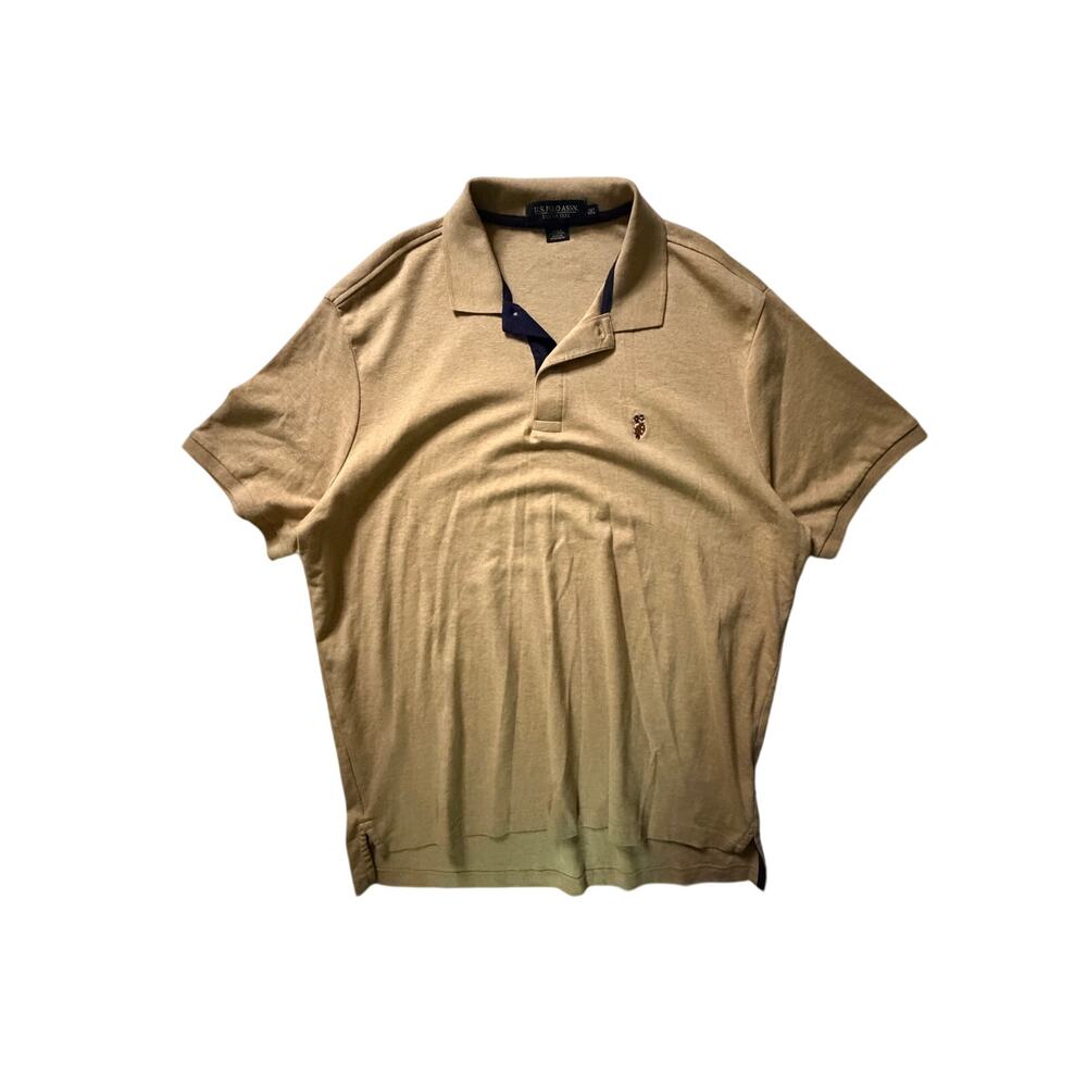 U.S. Polo Assn. Beige / Tan Short Sleeve Polo Shirt (2XL)